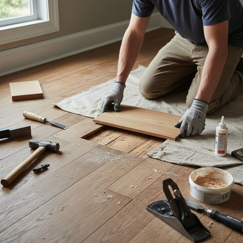 Local Buckling Wood Floor Repair pros at work